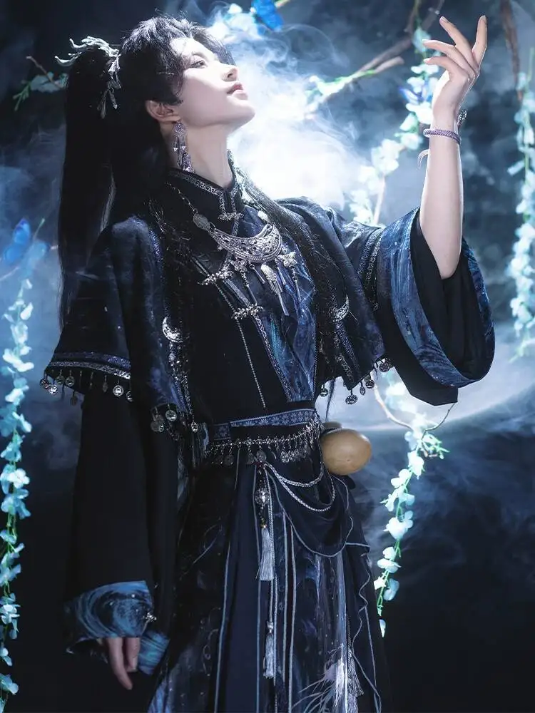 New Miaojiang Youth Hanfu Women Nation Clothing National Air Pants Fiesta Carnival Halloween Cos Cosplay Daily