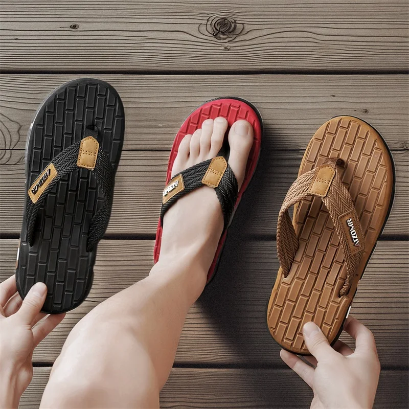 

Men Outdoor Casual Webbing Flip Flops Soft No Rub Feet Non-slip Pool Beach Vacation Slippers