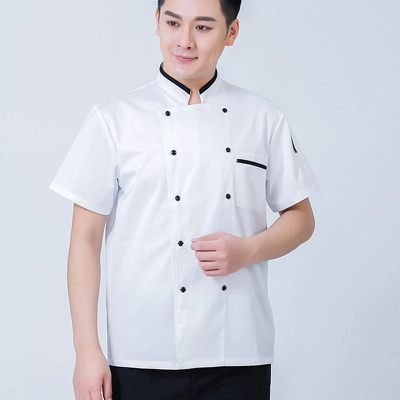 Chef Uniform Men Jacket Cooking Clothes Kitchen Shirt cameriera Food Service Hotel Fast Food Hot Pot Cake Shop Coat Logo personalizzato