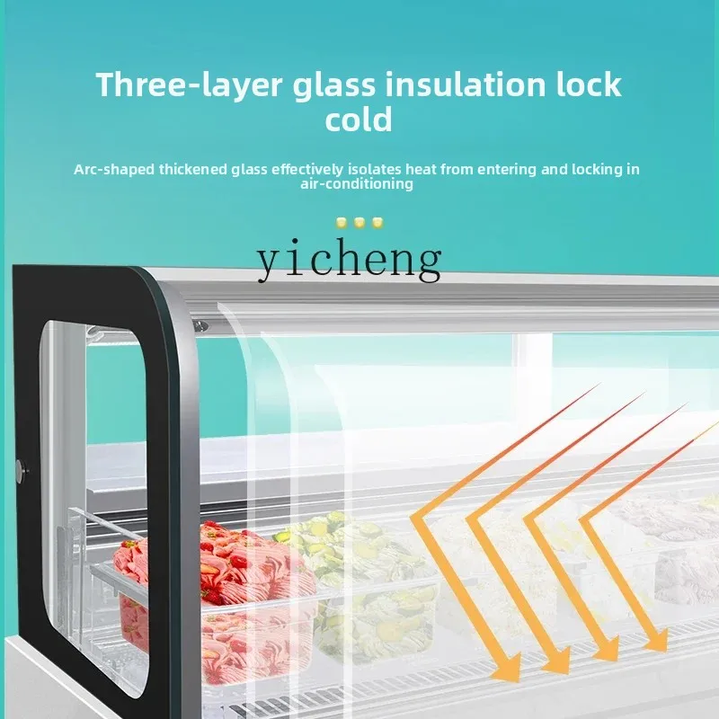 

Desktop Ice Cream Display Cabinet Small Frozen Display Cabinet Commercial Fried Yogurt Cabinet