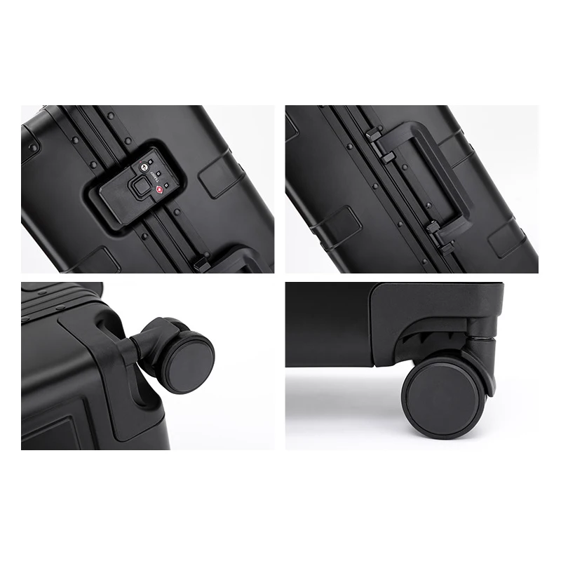 20/24/28 Zoll Silent Roller Koffer aus Aluminium-Magnesium Zahlens chloss Herren Business Trolley Koffer