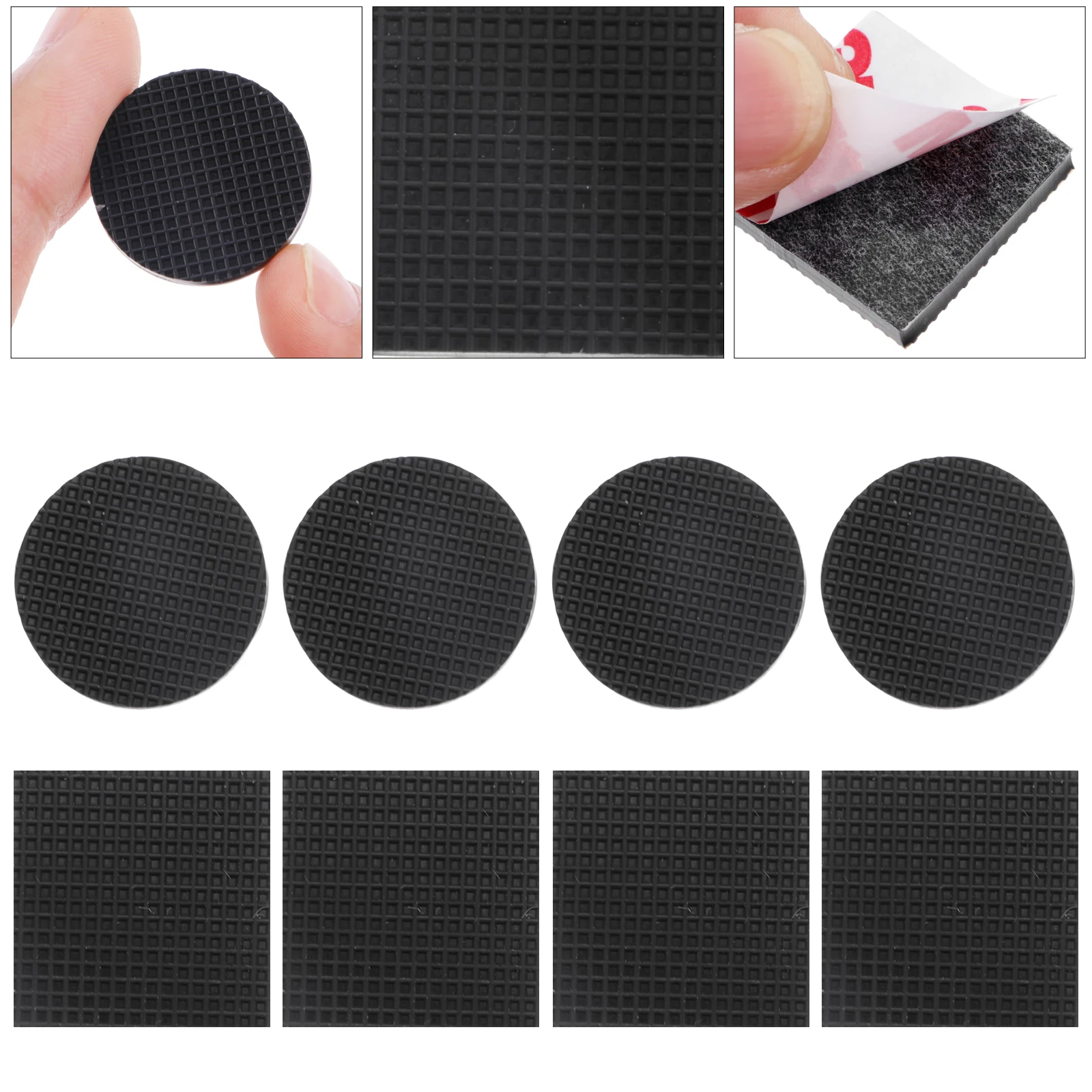 

32pcs Table Chair Feet Pads Desk Leg Protectors Anti scratch Furniture Sliders Black Round Square Mats Floor Protector Pad
