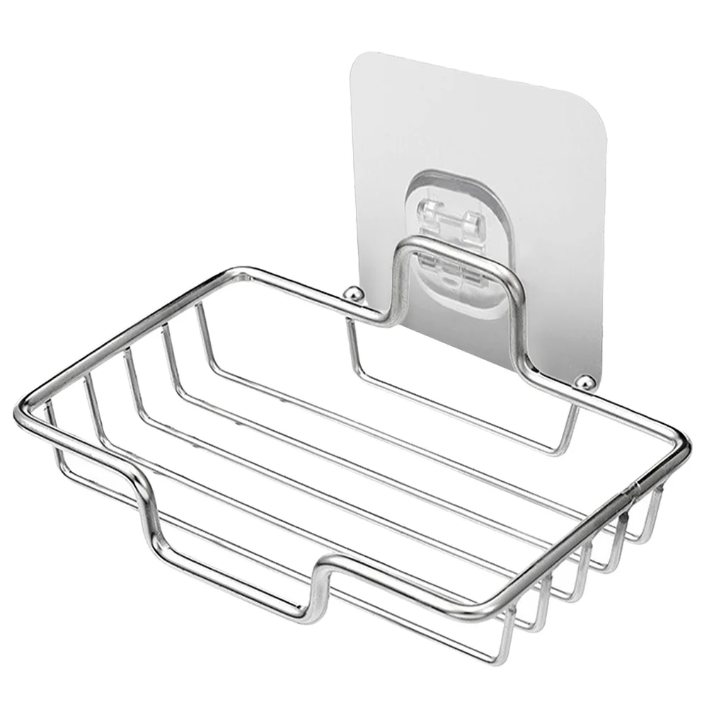 

Stainless Steel Soap Dish Single Layer Wall Mounted Holder For Bathroom Kitchen Drainable Soap Rack Storage Organizer