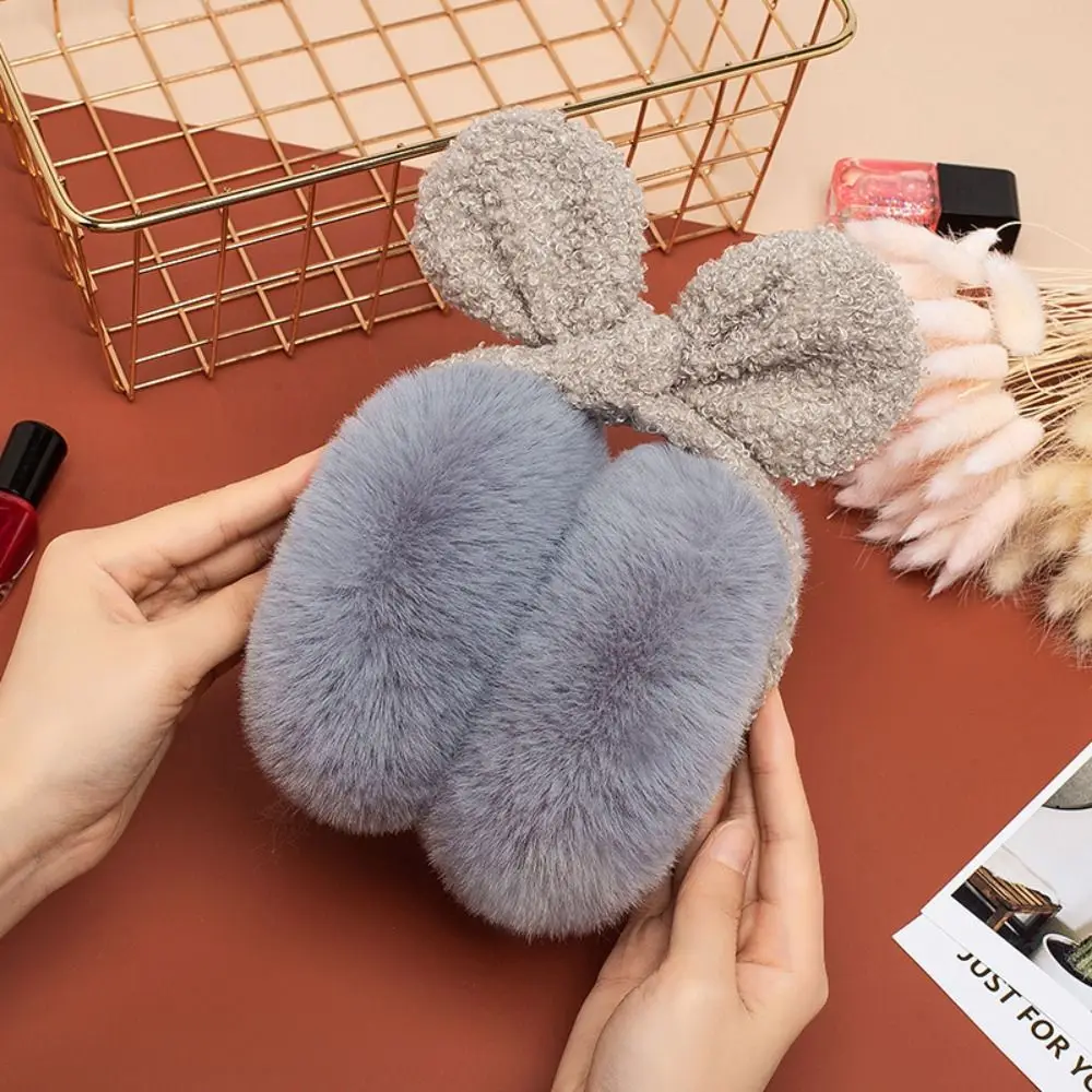 نساء موضة لينة طوي غطاء للأذنين شتاء دافئ سميكة الأذن دفئا سدادات حماية الأذن التجمد فو الفراء الأذن يفشل