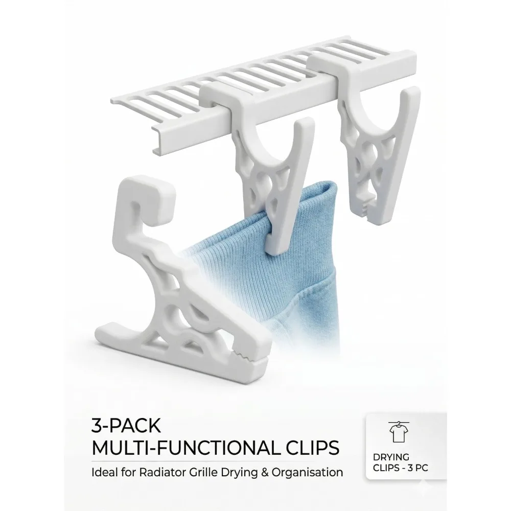 

3PC Multi-functional Radiator Hooks for Clothes Drying, Heat-Resistant Towel Holder Clips Space-Saving Heater Hanger for Bedroom