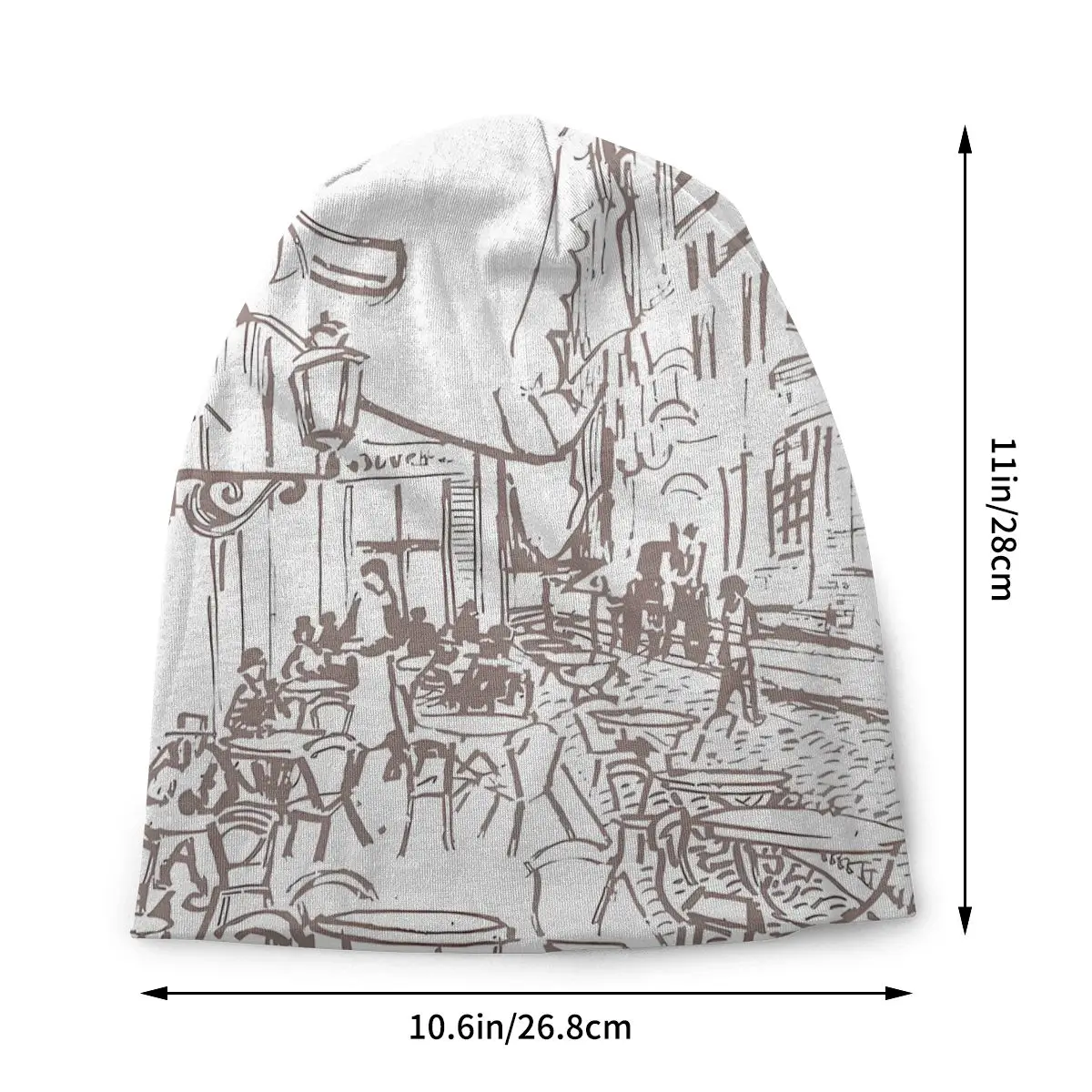 Sketch Thin Bonnet Homme Sport Cafe Terrace At Night Skullies Beanies Caps Style Hats