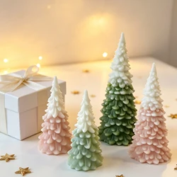 DIY Plaster Resin Ornament Mould Christmas Decoration 3D Christmas Tree Aromatherapy Candle Silicone Mold