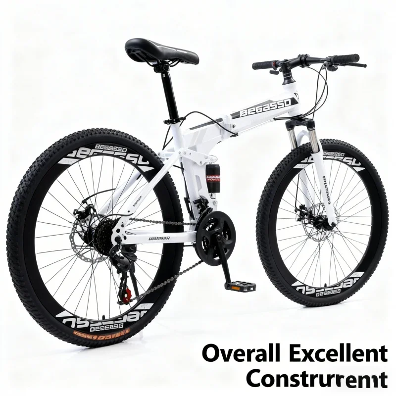 

Adult Folding Mountain Bike High Configuration 40 Knife Spoke Wheel White Cross-Border Wholesale Variable Speed