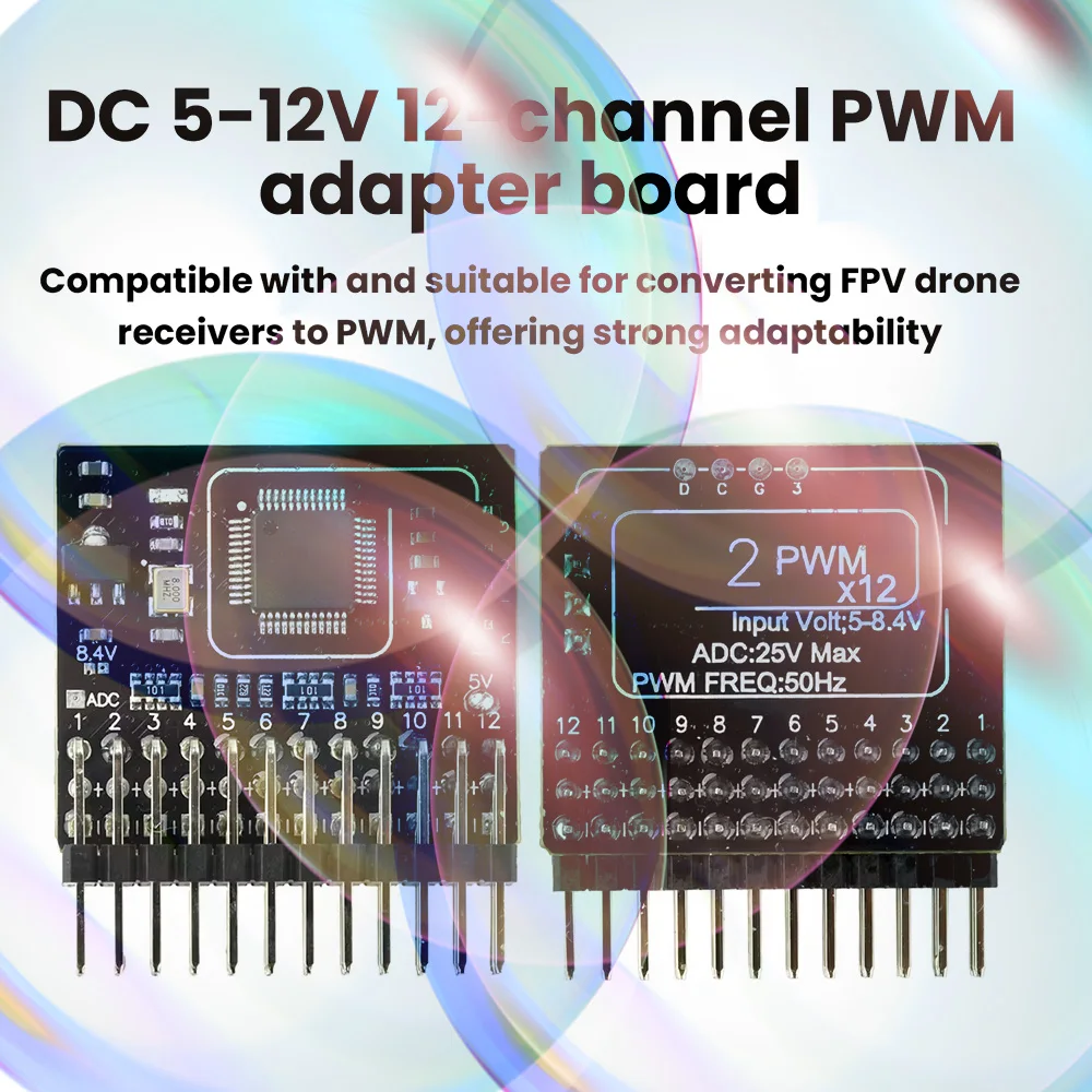 

DC 5~12V 12-Channel PWM Adapter Signal Conversion Module FPV Drone Receiver to PWM Signal Converter