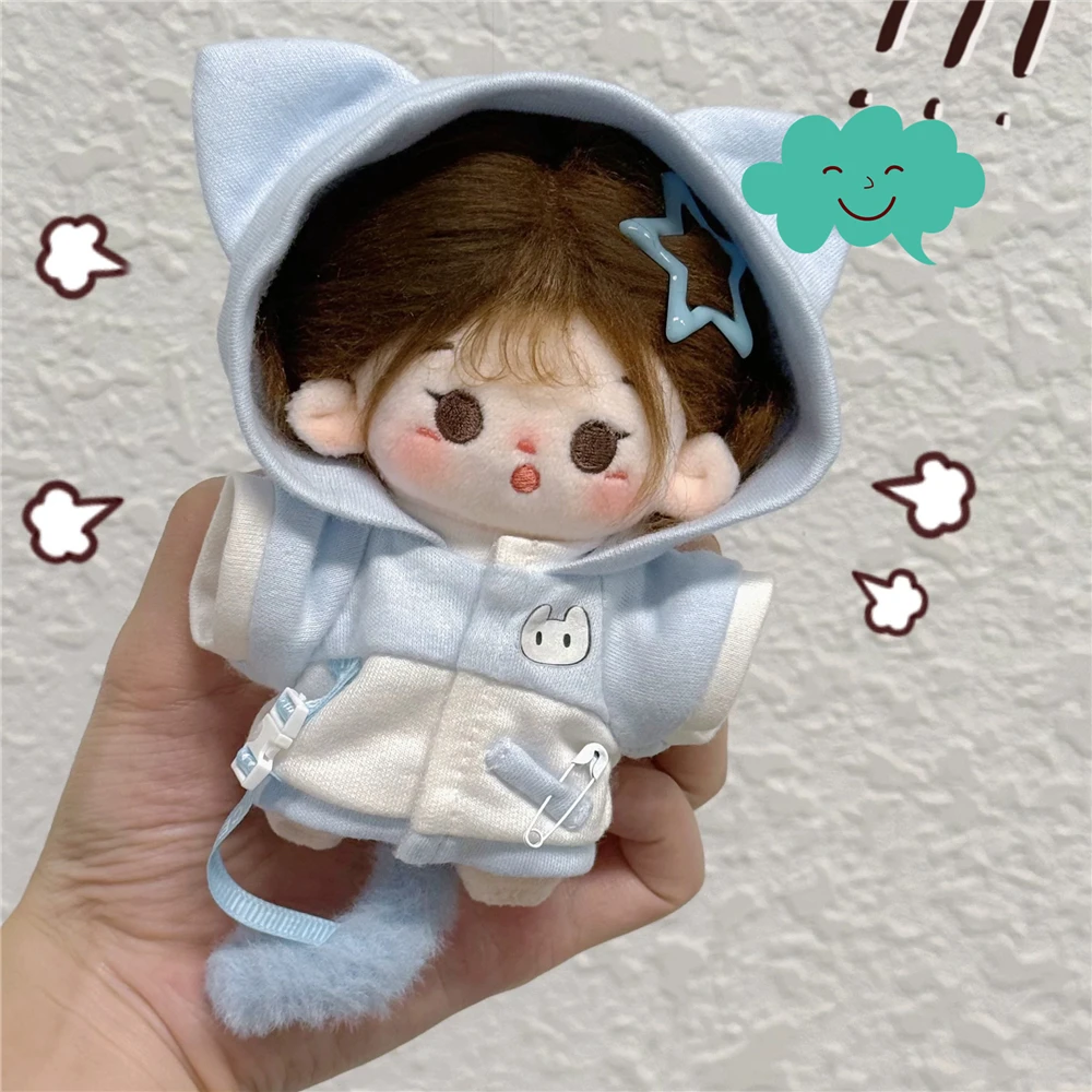 

10/20cm Plush Toy Doll Clothes Handmade High-quality Cat's Ears Hat Hooded Sweatshirt Coat Kawaii Hoodie Doll's Accessories