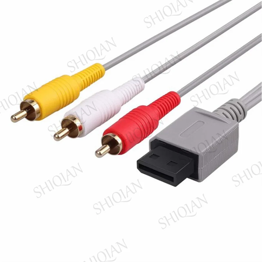 100 pièces 1.8m composant câble Audio vidéo AV Composite 3 câble RCA pour sortie vidéo principale 480p pour console Wii