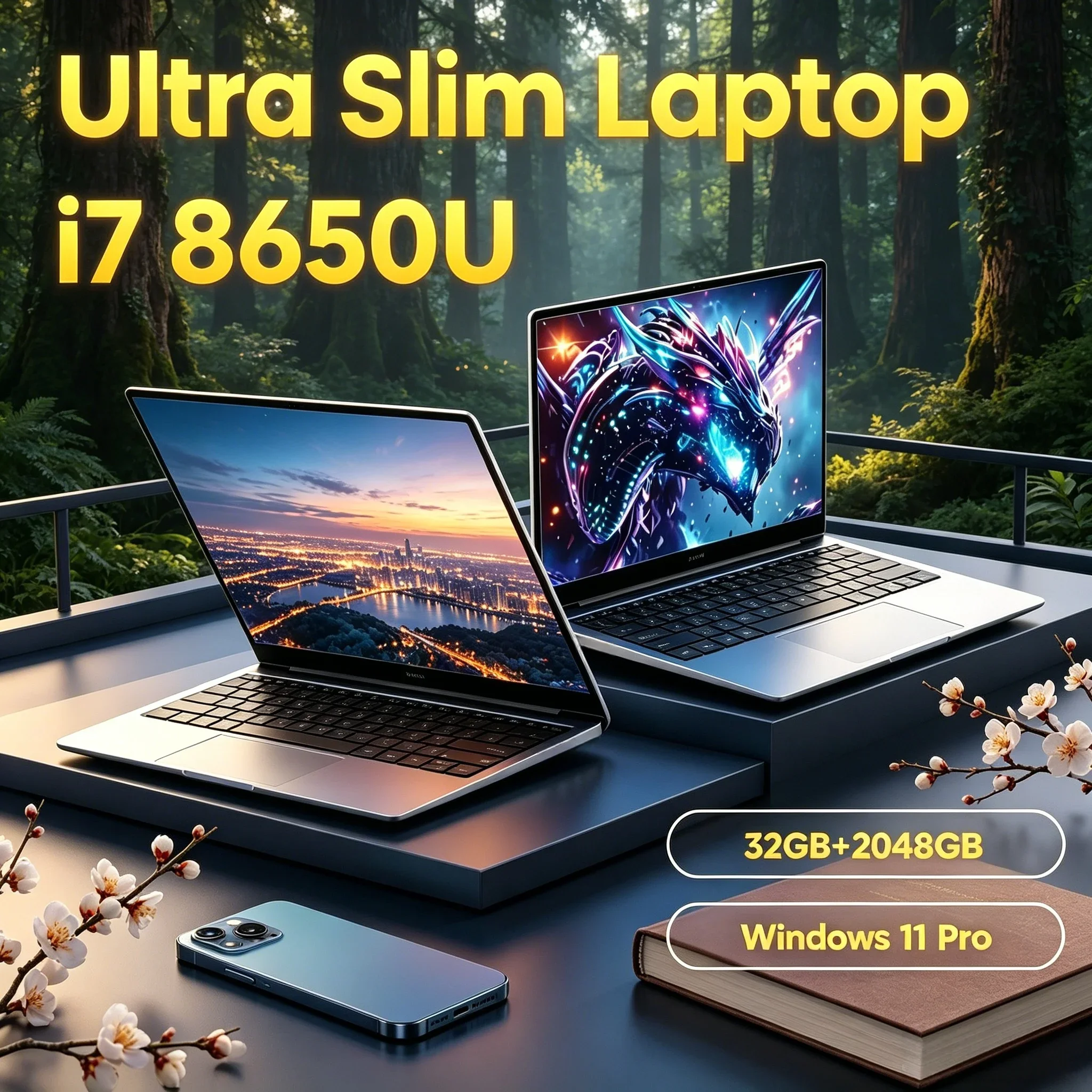 

Europe America Popular Portable Laptop 32GB RAM 2TB M.2 SSD Upgraded Version Ultra Light Carry Business Notebook
