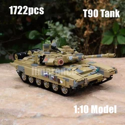 1722Pcs Military T90 Main Battle Tank Model Building Blocks WW2 Army Weapons Soldier MOC Bricks Police Toys Kids Adult Gift