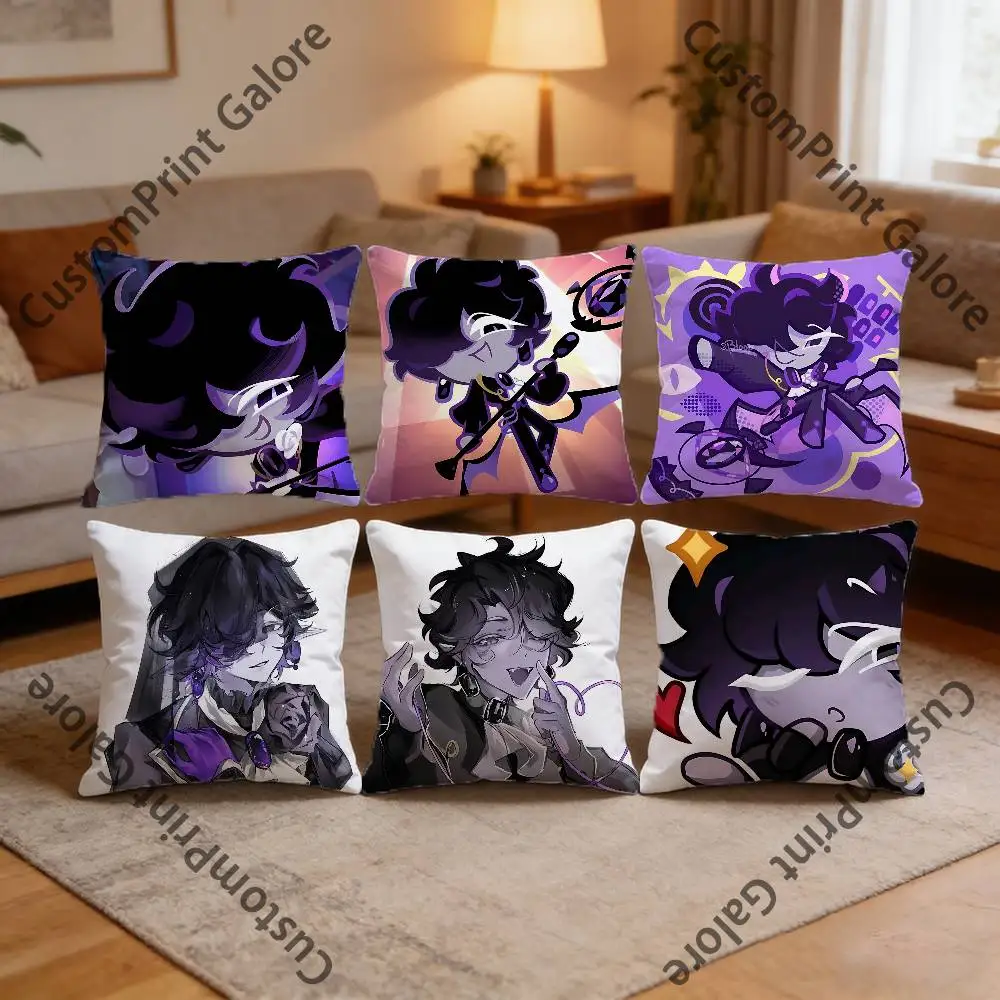 

Black S-Sapphire C-CookieS Pillow Cover Polyester Square Cushion Case 45 cm Decorative for Home Couch Bed Car Decor