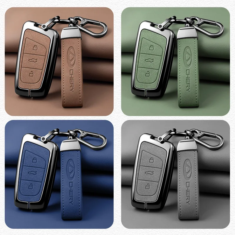 Zinc Alloy Car Key Case Cover Shell Holder Accessory for Chery Tiggo 8plus Tiggo 9 Kunpeng Version Key Set Pro7plus