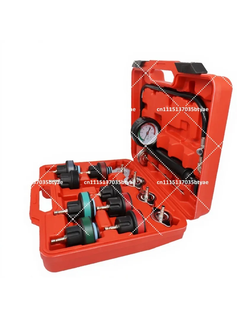 Universal 14-Pcs Radiator Pressure Tester Kit for Car Motorcycle Truck Cooling System Leak Detector Tool Set