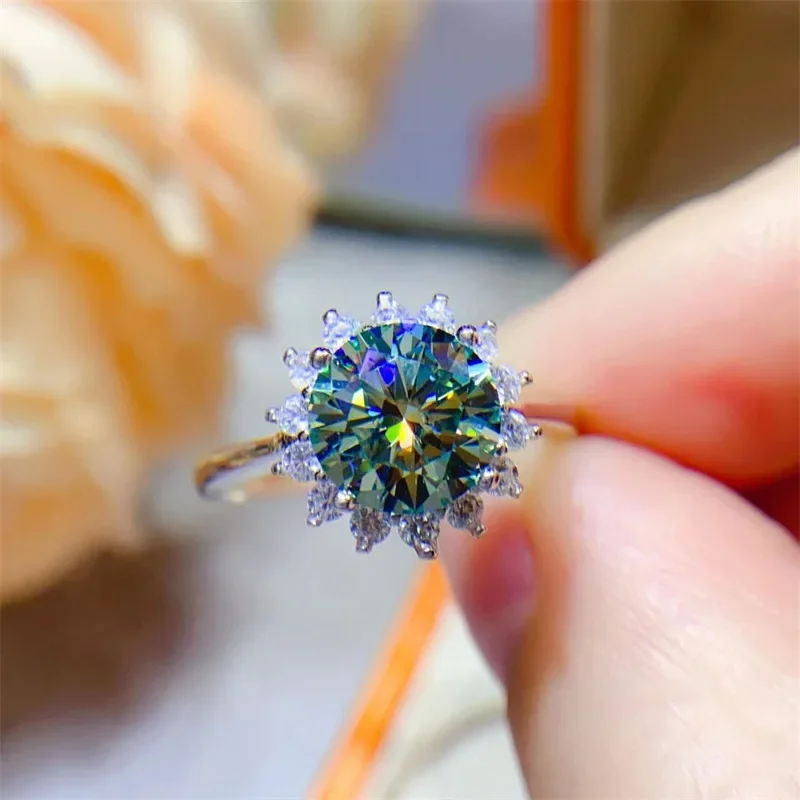 Sacegems 6ct Moissanite Sieraden Set 925Sterling Zilveren Ring Oorbellen Ketting 3 Delige Set Fijne Sieraden Bruiloft Bruiloft Sets