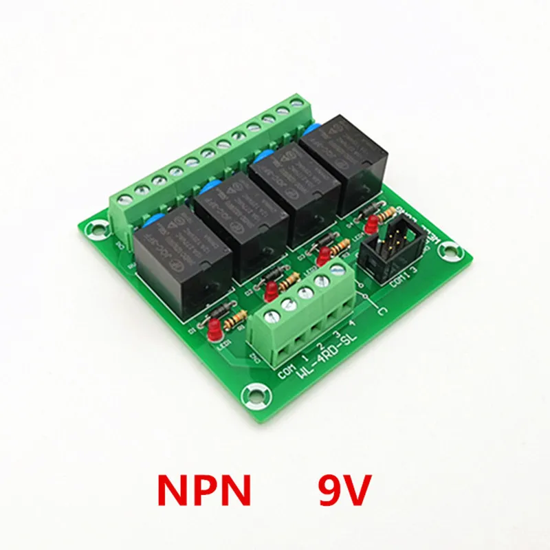 

4 Channel NPN Type 9V 15A Power Relay Interface Module,HF JQC-3FF-9V-1ZS Relay.