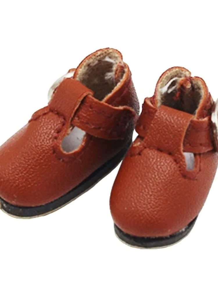 Chaussures BJD en cuir PU, 2.8cm x 1.2cm, Mini taille, chaussures de princesse, bouton en forme de T, bottes multicolores, changement de vêtements, jeu