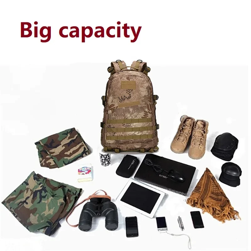 Tactical Sports Travel Backpack Mens Outdoor Wear-resistant Waterproof Mountaineering Camping Training Hiking Travel Bags Male