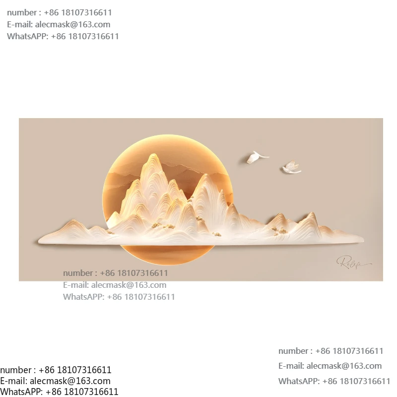 

Bedside decorative painting, high-end feeling backer, mountain mural, light luxury sofa, new Jinshan