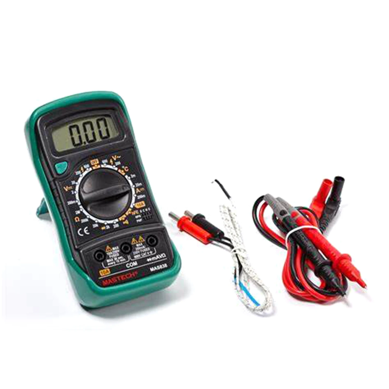 MASTECH MAS830B MAS830L MAS838 Multímetro digital Pantalla de 2000 recuentos; Zumbador de continuidad Menos de 70 ± 30Ω Pantalla de batería baja.