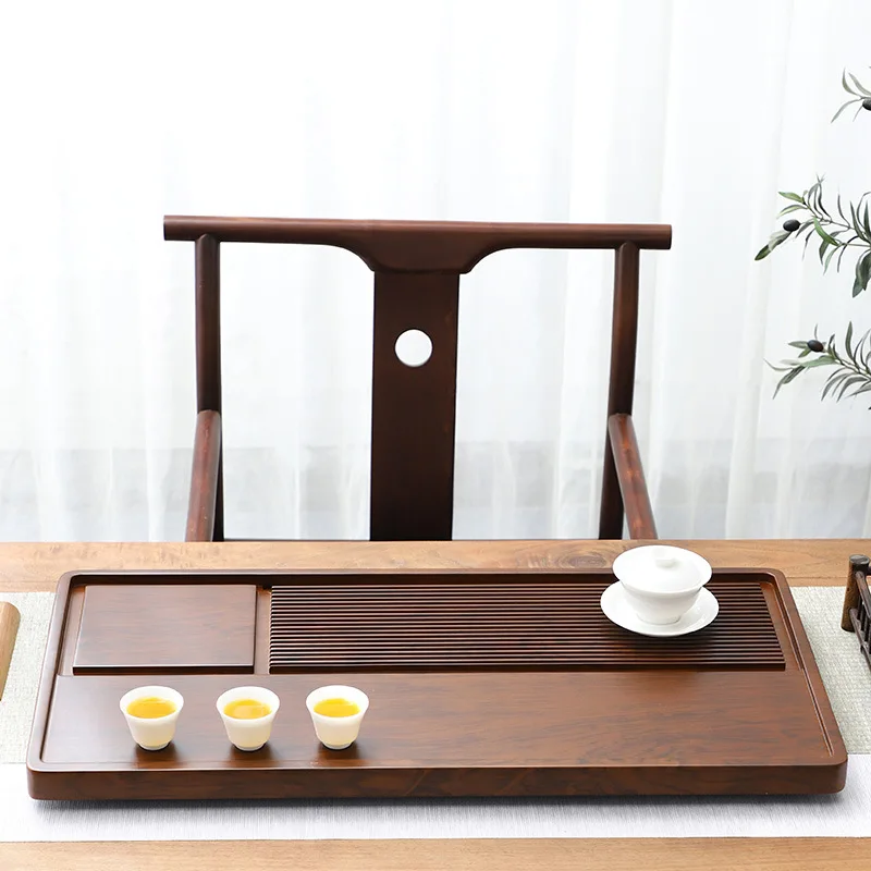 

New Whole Tea Tray Solid Wood Living Room Home Drainage Small Table Dry Brew Tea Table Kung Fu Sea Bakelite Home Gift