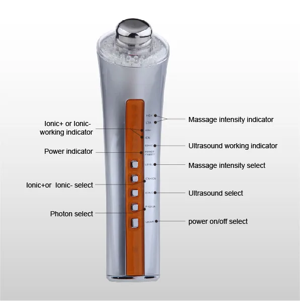 CM-5-2D Ultrasonics Facial Cleanser Handheld Lifting Beauty Device Home Salon Anti Acne Wrinkle Nutrition Import Skin Care Tool