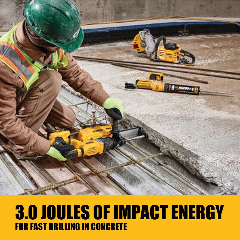 DEWALT DCH263 28MM 1-1/8in Brushless Cordless SDS PLUS D-Handle Rotary Hammer 20V DWH205DH Hammer Impact Drill 4300BPM 3J