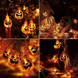 Halloween Christmas Decoration Light String Solar Pumpkin Light String Waterproof 100 LED Lights for Outdoor Home Terrace Garden