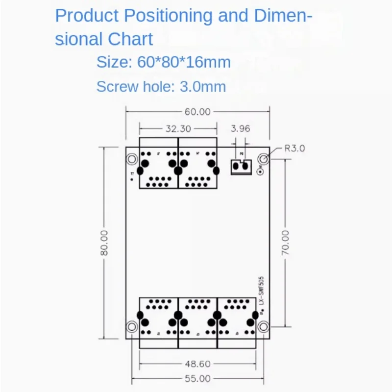 Pure domestic chip 5-port 100M switch module motherboard PCBA 4 standard POE power supply network ports