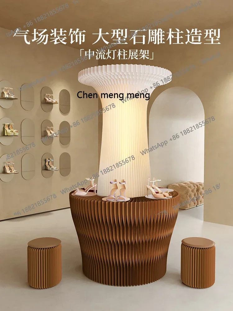 A114 Commercial foldable display stand shelves, commodity shelves split column