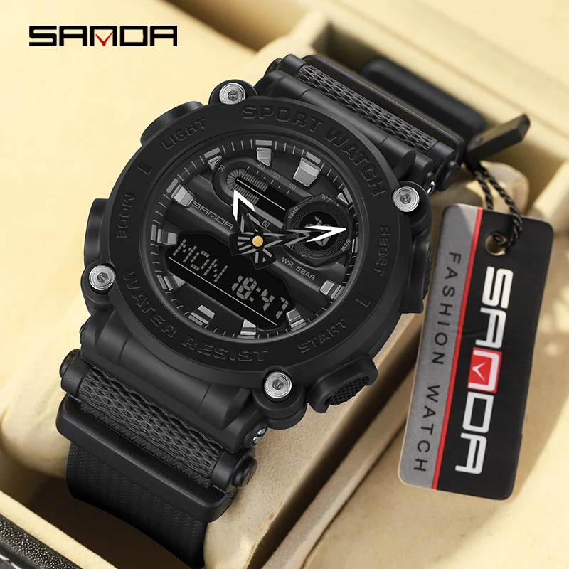 SANDA Sports Men's Watches Luxury LED Digital Military Quartz Watch Men Waterproof G Style Wristwatches relogio masculino Clock