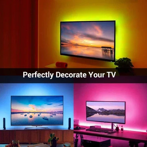 RGB LEDストリップライト、USB、Bluetooth、5050、5V、RGB、フレキシブル、ランプ、リボン、テレビ、デスクトップ、スクリーン、バックライト、ダイオードテープ、Acc