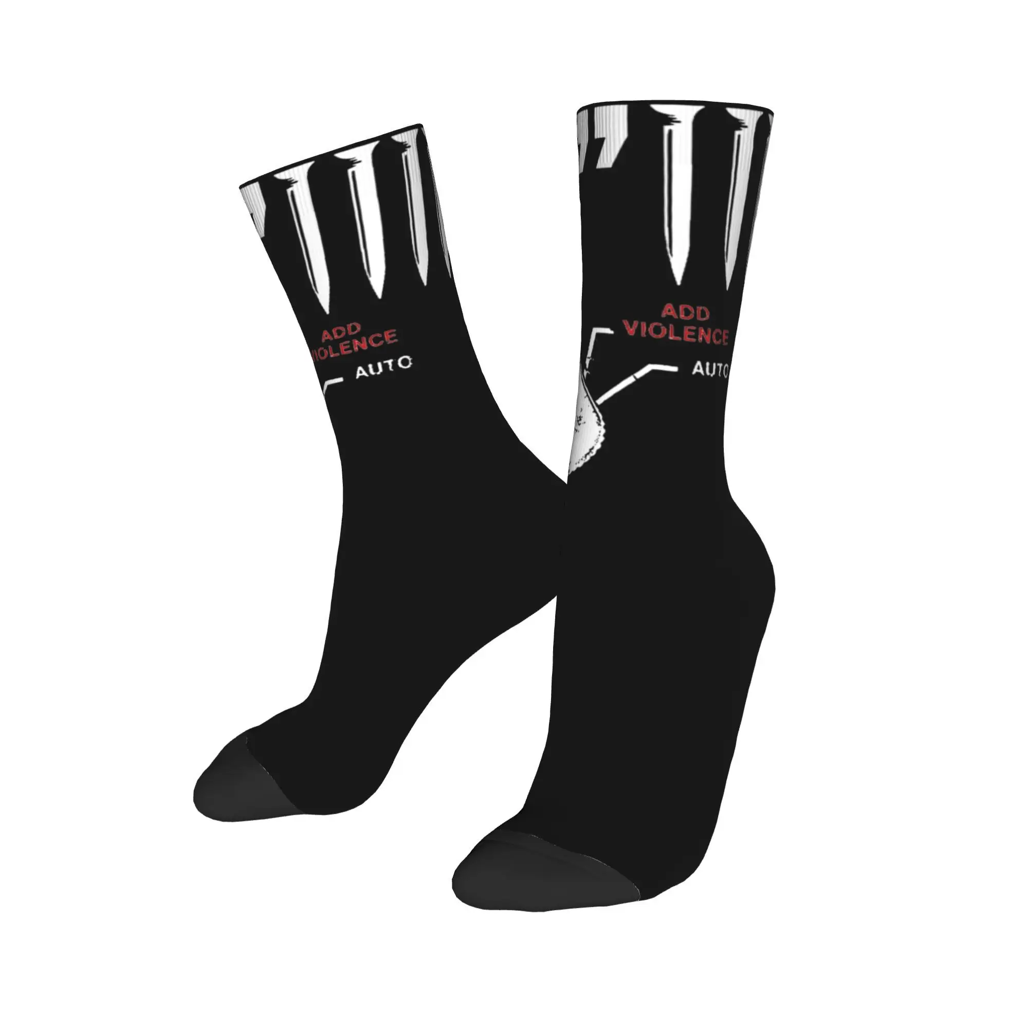 9Nails NIN Add Violence Printed Dress Socks Outfits for Casual Wear Cozy 9 Nails Nine Inch Nails  Print Socks