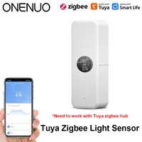Sensor de luz Tuya ZigBee, Sensor de luminosidad, Detector de brillo de iluminación, automatización del hogar con conexión de dispositivo Smart Life Tuya