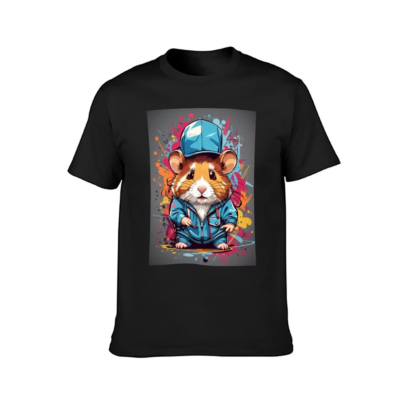 Hamster watercolor full. T-Shirt tees plus size tops heavyweights slim fit t shirts for men