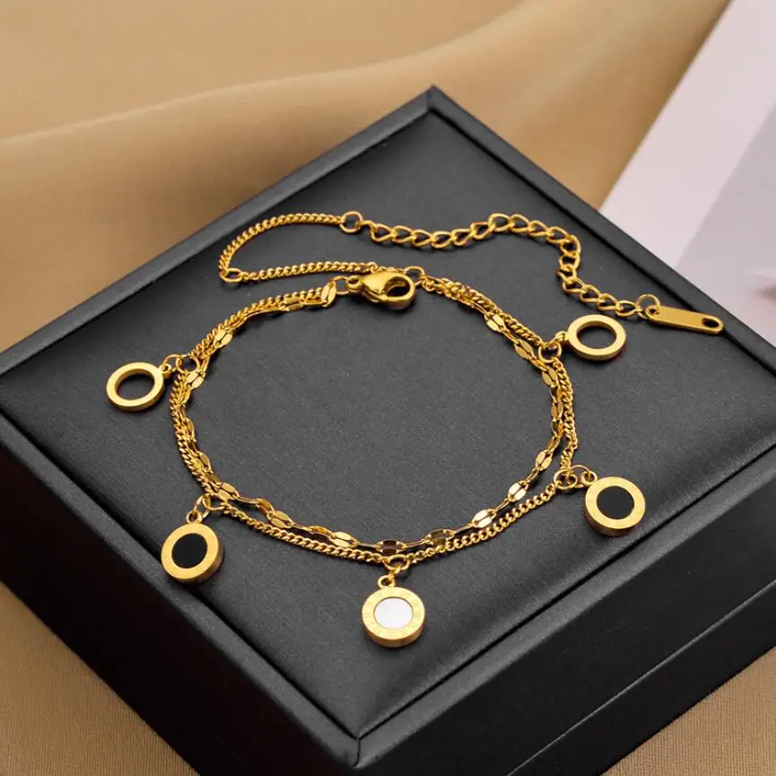 

Браслеты-цепочки из нержавеющей стали 316L с римскими цифрами и двойным слоем