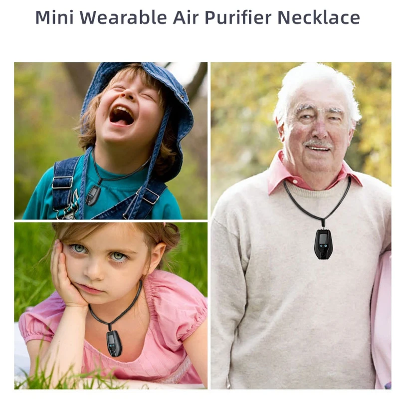 Mini collier de supporter ficateur d'air portable, supporter ficateur d'air portable pour la maison, éliminateur de fumée personnel pour enfants, adultes et voiture