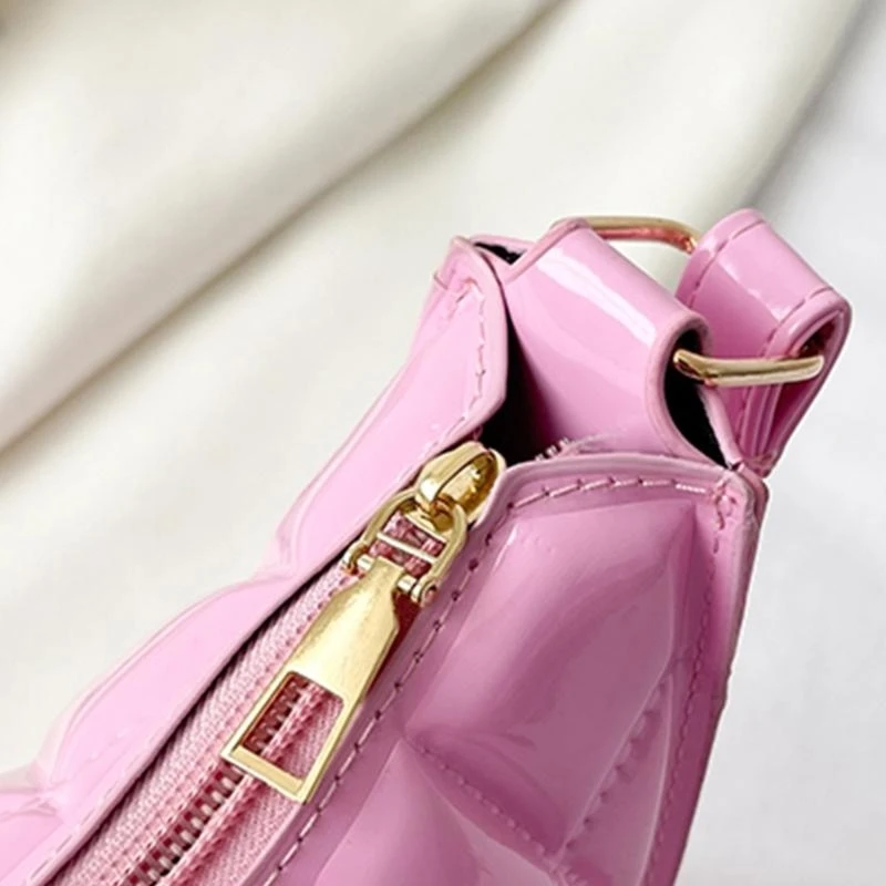 

G5AE Diamond Tote Bag PU Leathers Underarm Bag Small Tote Bag Elegant Handbag