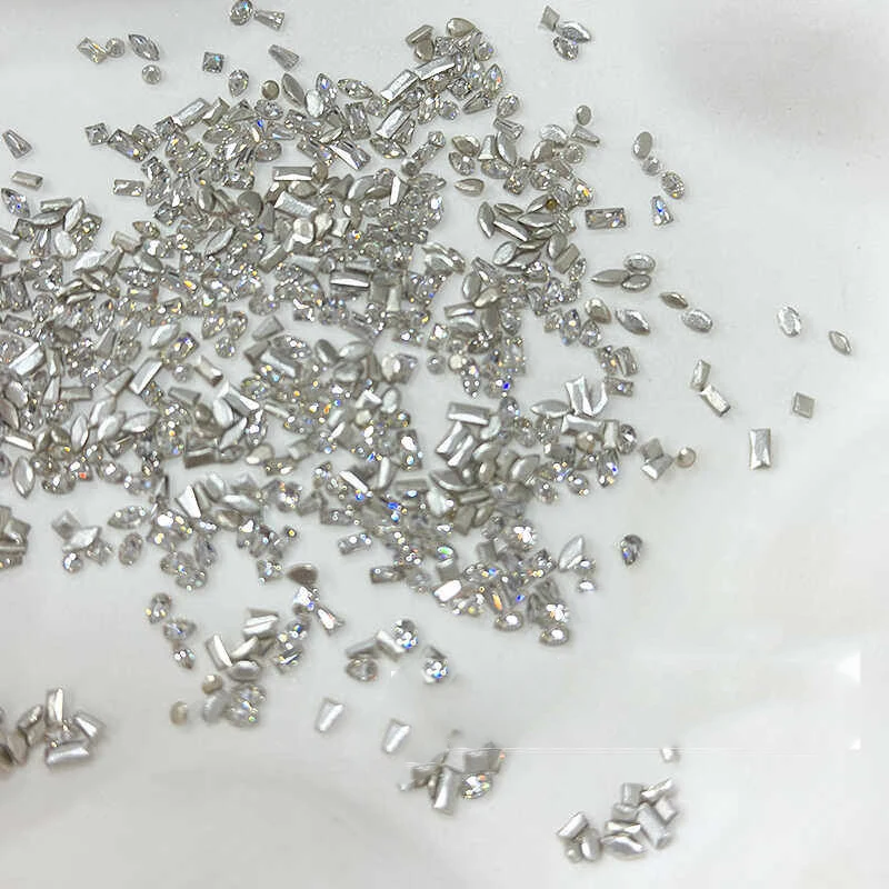 50/100Pcs Mixed Mini Clear/Pink/Champagn Gold Nail Art Rhinestone 2/3/4mm Water Drop/Oval/Sequare Nail Diamond Luxury Crystal