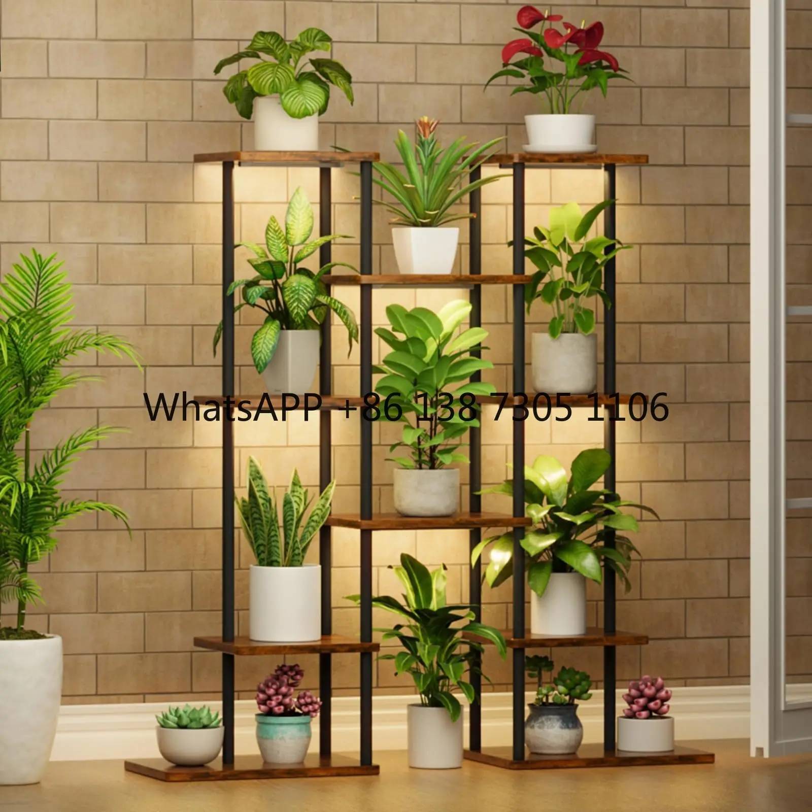 

Indoor plant bracket 6 layers metal plant corner plant flower stand display floor-to-ceiling baffle