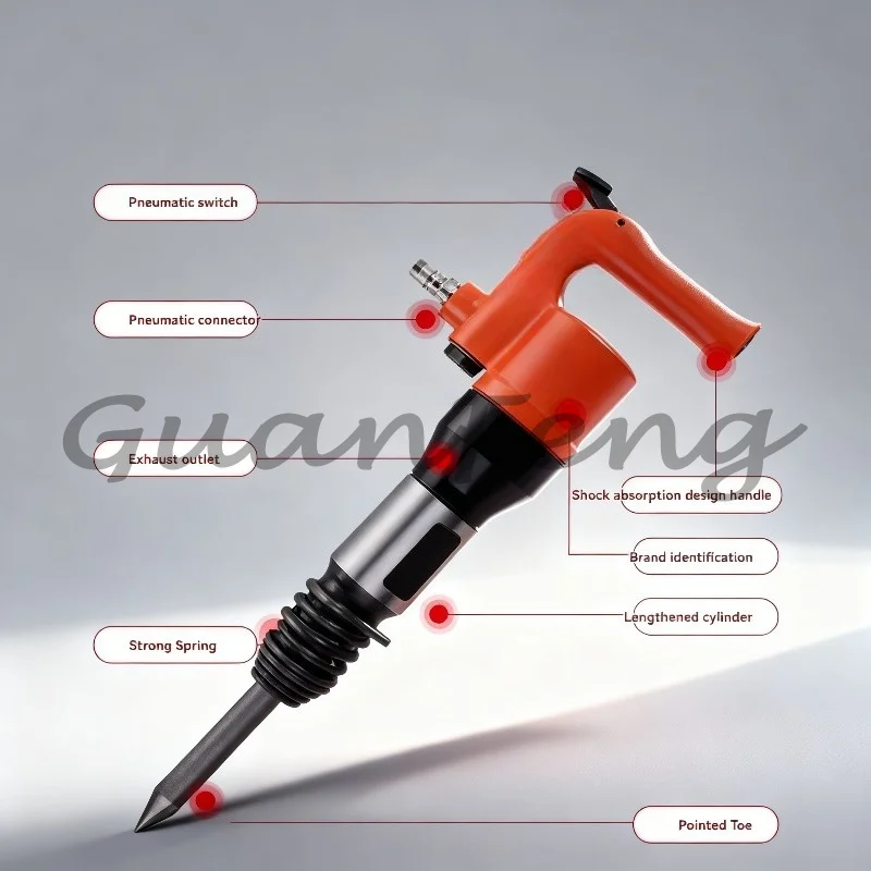 C4 C6 Pneumatic Chisel, Heavy Duty Rock Drill & Welding Slag Remover for Brake Shoe Castings