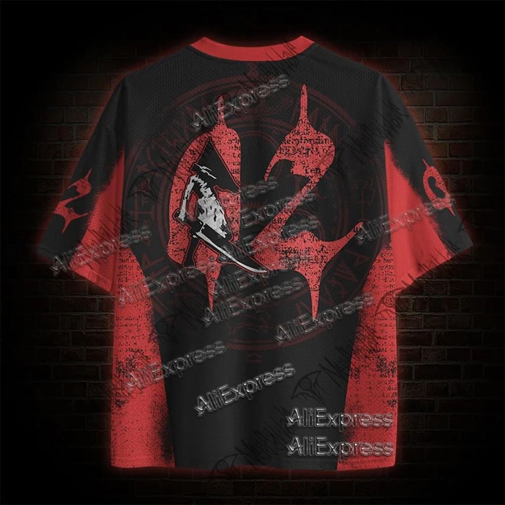 (ZZ) New Dark Series, Street Trendy Quick Drying Mesh Jersey, Sports Breathable Adult V-neck T-shirt, Handsome and Comfortable
