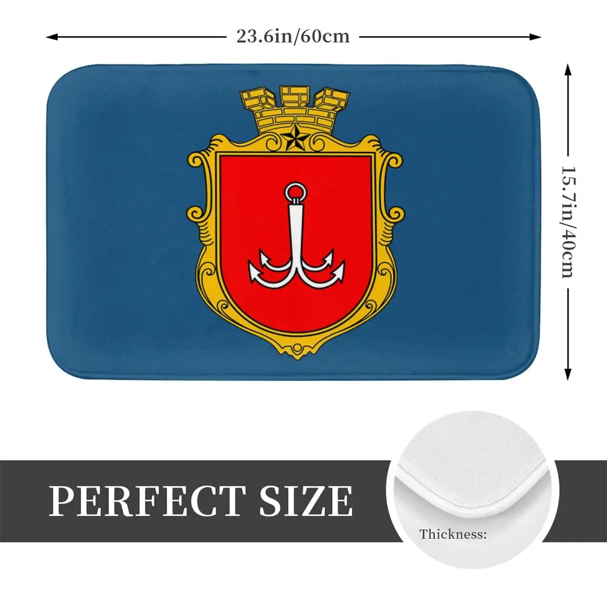 Coat Of Arms Of Odessa,Ukraine Anti-slip Doormat Floor Mat Carpet Rug for Kitchen Entrance Home Bathroom Living room Footpad Mat