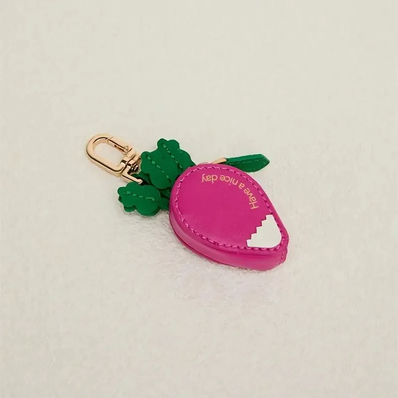 Realistic Fruit Pendant Coin Purse with Watermelon Peach Carrot Shapes Mini Keychain Wallet Cute Fruit-Themed Additions