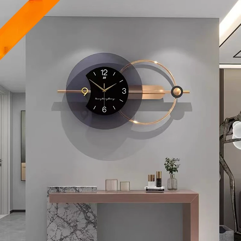 Elegant Clock Home Decor Pendulum Minimalist Mechanical Metal Acrylic Sun Shaped Art Wall Clocks