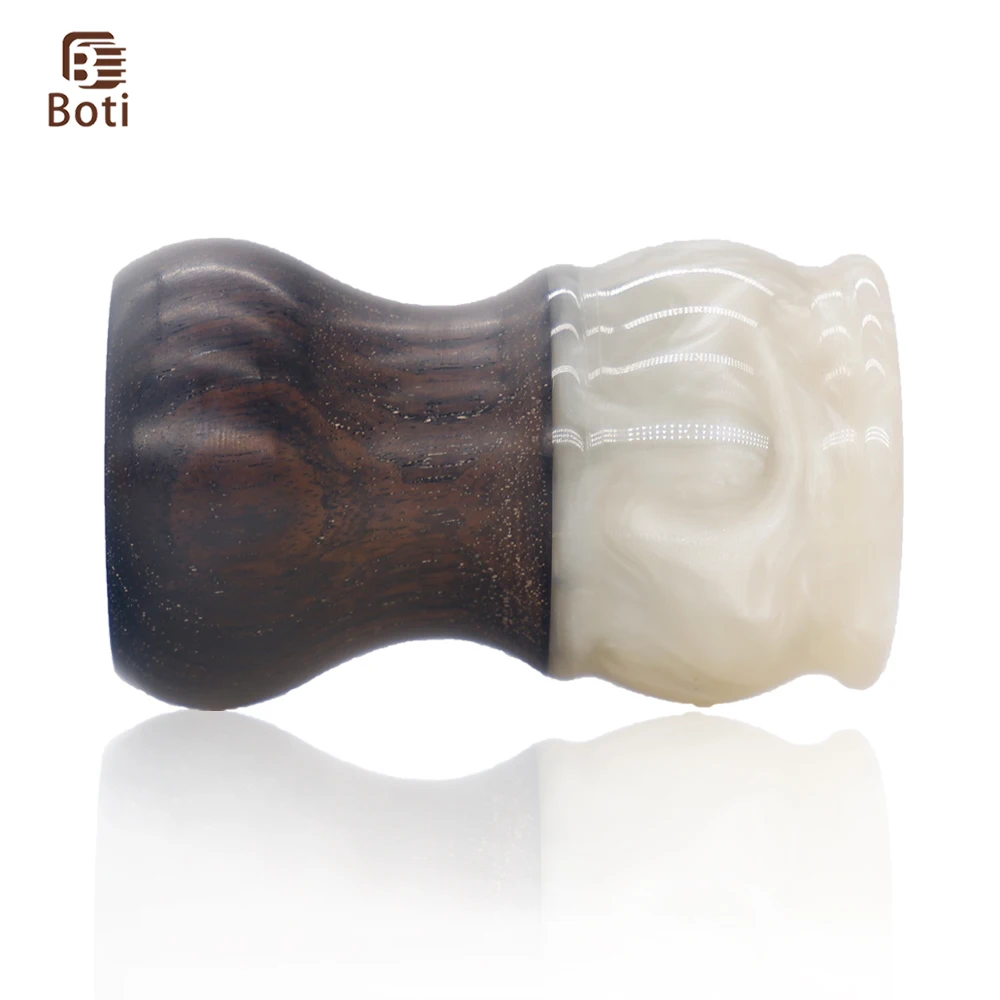 Boti Brush-Stump Handle Shaving Brush Handle White Brown Color Wood Resin Men's Beard Tool Daily Beard Products