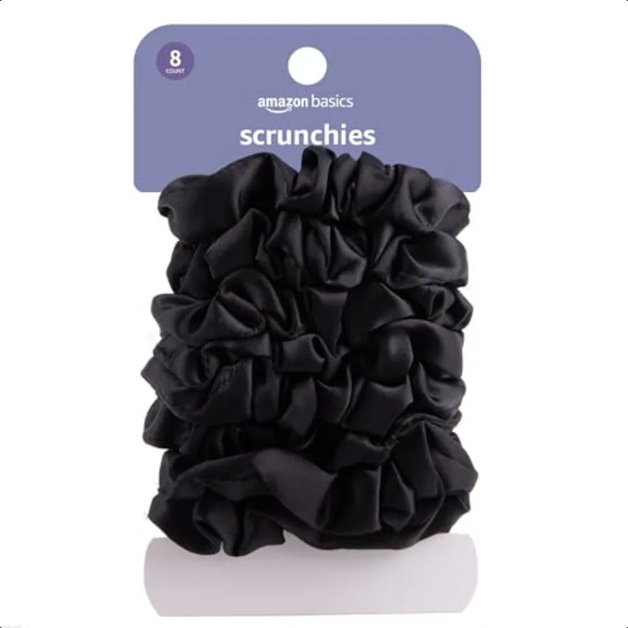 

Basics Satin Scrunchies Black Hair Ties Pack of 8
