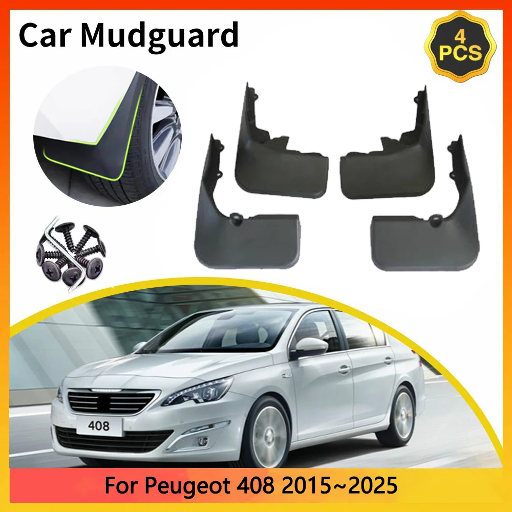 

Для Peugeot 408 2015 ~ 2025 MK2 2Gen Dongfeng Fukang ES600 T9 седан автомобильные брызговики брызговики брызговики крыло
